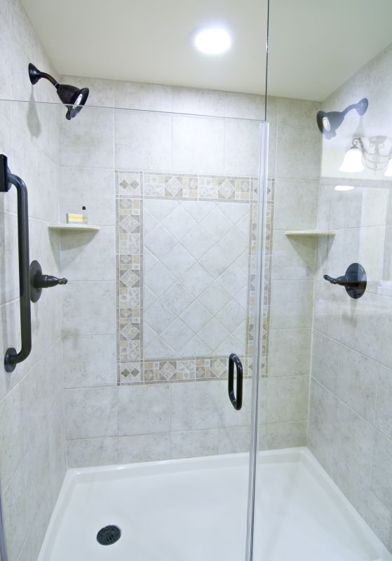 Contemporary Shower with Accent Tiles